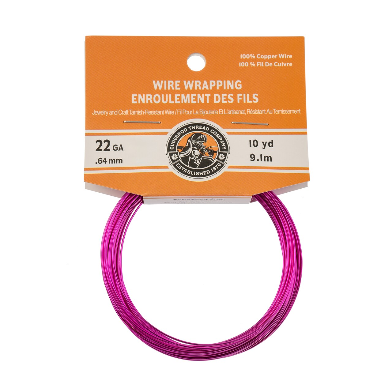 Gudebrod 22 Gauge Non-Tarnish Colored Copper Wire, 30ft. | Made in USA